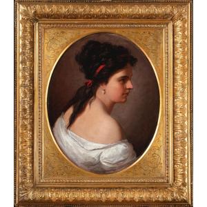 École allemande, «Profil d'une jeune fille au ruban rouge»