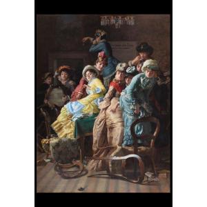 Painting By Pietro Saporetti (1832-1893), "emancipation Of Women"