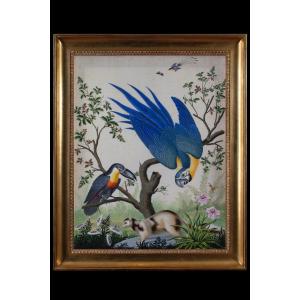 Carlo Antonio Raineri And Vittorio Raineri (portrayed), Painting On Silk, Circa 1825