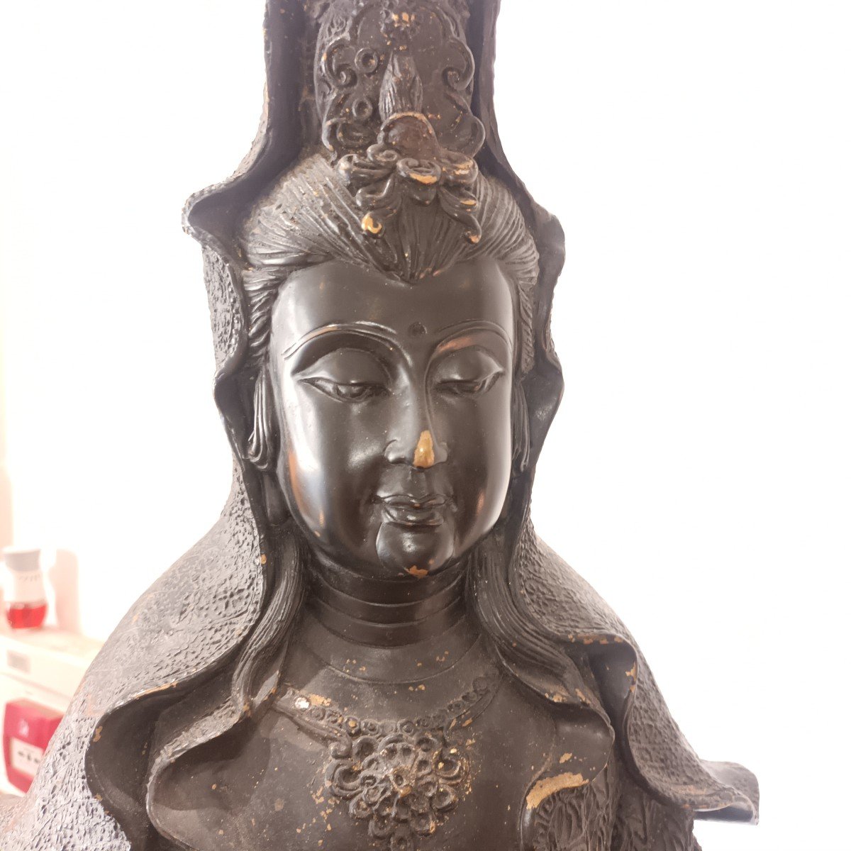 Japon Très Grande Guan Yin En Bronze, Meiji 19eme Siècle -photo-3