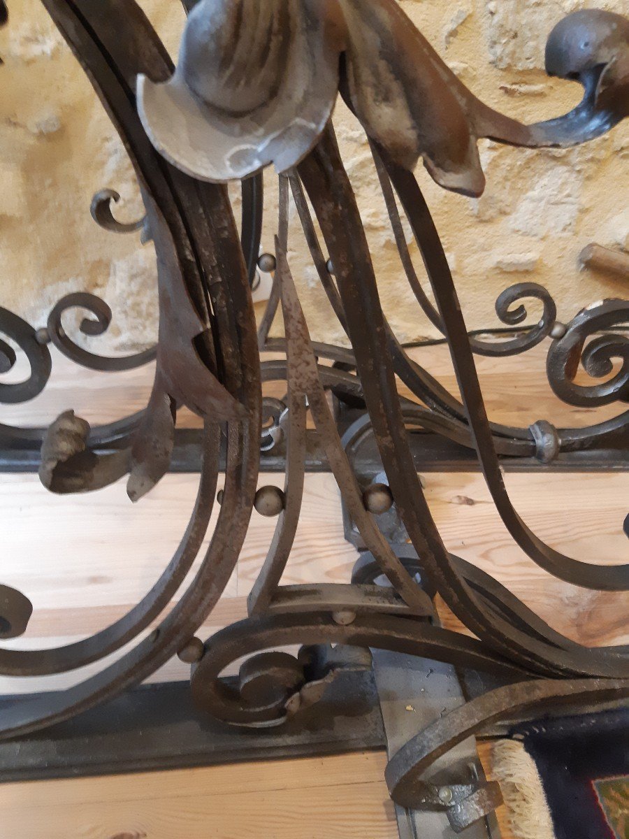 Tres Grande Paire d'Appliques Exterieures En Fer Forgé-photo-1