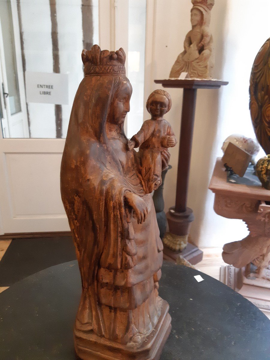 Vierge à l'Enfant En Bois Style Haute époque-photo-1