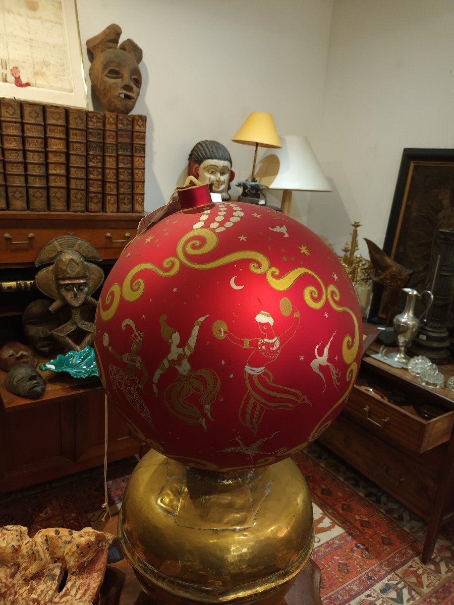 Unique Piece, Very Large Christmas Ball Signed Jean Boggio