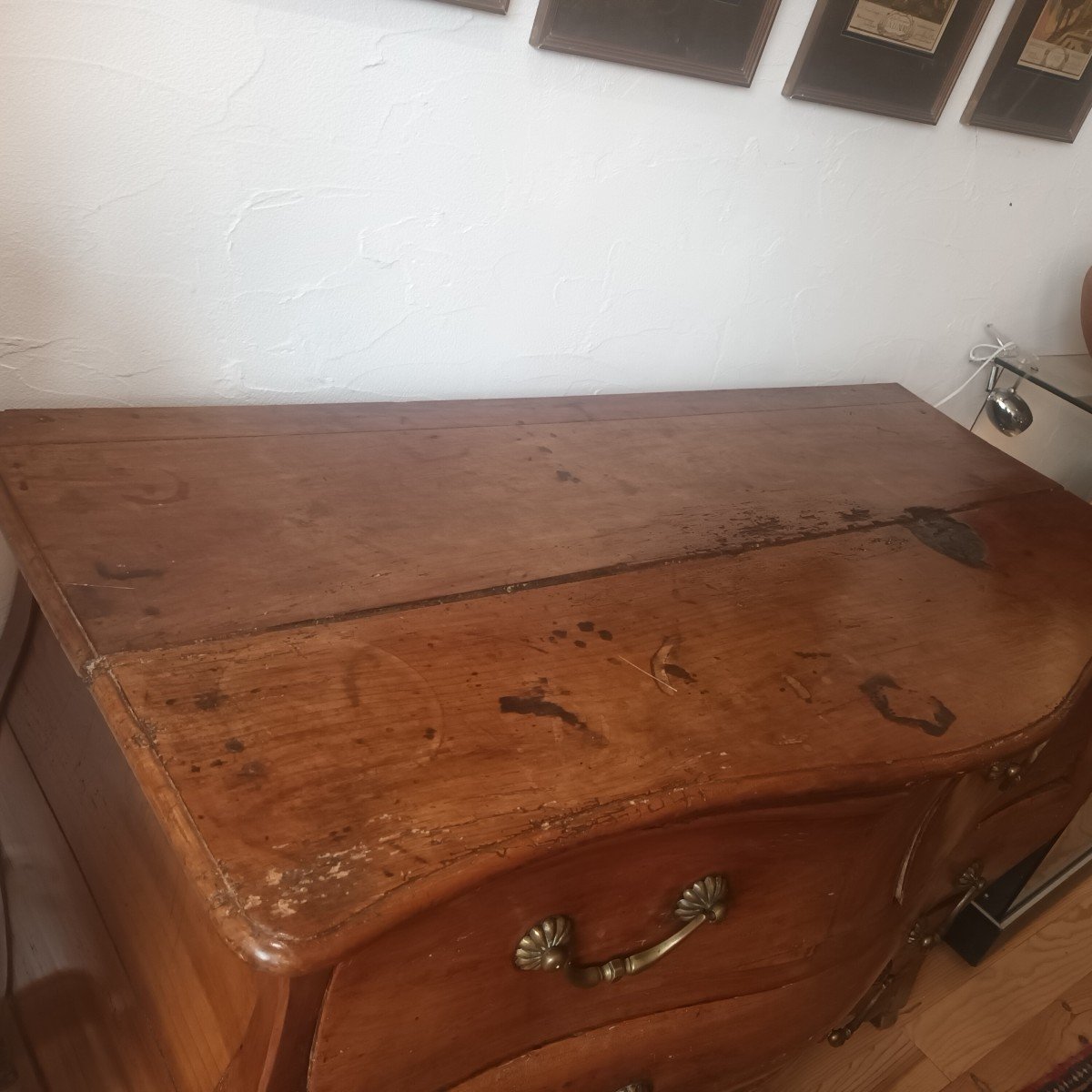 Belle Commode Tombeau En Merisier 18eme Siècle -photo-2