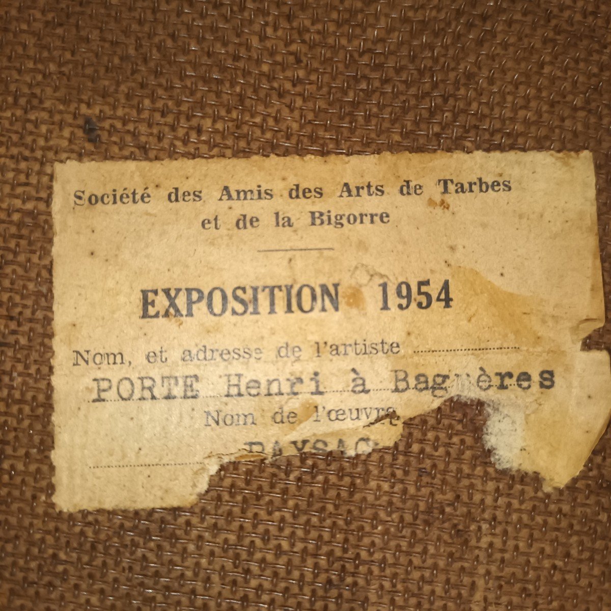 Tableau Huile Sur Isorel "l'allée Des Platanes" Signée Henri Porte 1954-photo-3