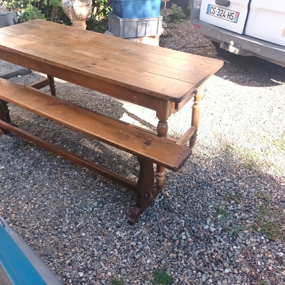 Table De Ferme Avec Son Banc-photo-3