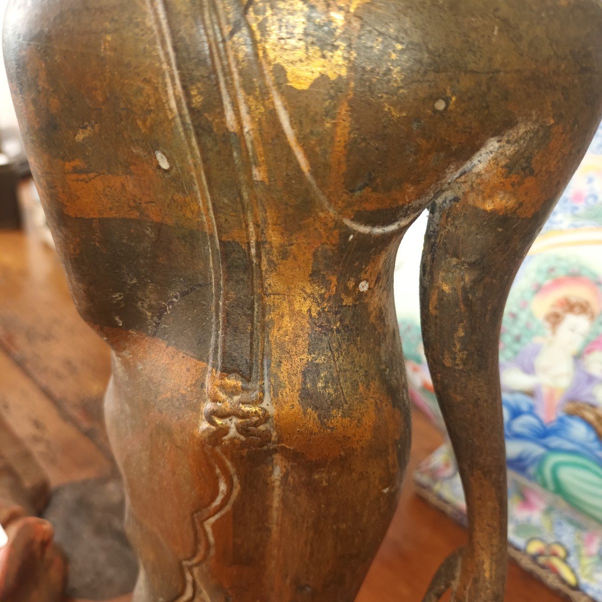 Thaïlande, Belle Statuette De Bouddha Marchant  18 Ou 19 -ème Siècle En Bronze-photo-6