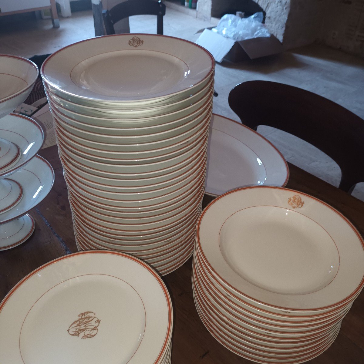 Londe Limoges Magnificent Serving In Monogrammed Porcelain Late 19th Century-photo-7
