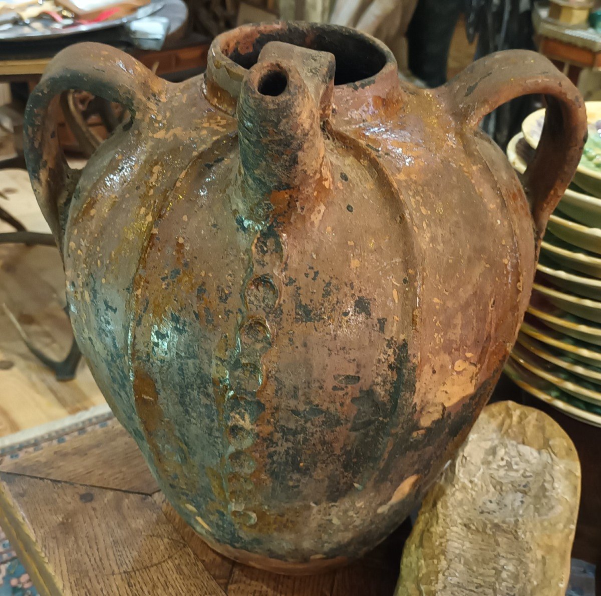 Large Buire Or Vinegar Pot 19th Century, France Limousin-photo-3