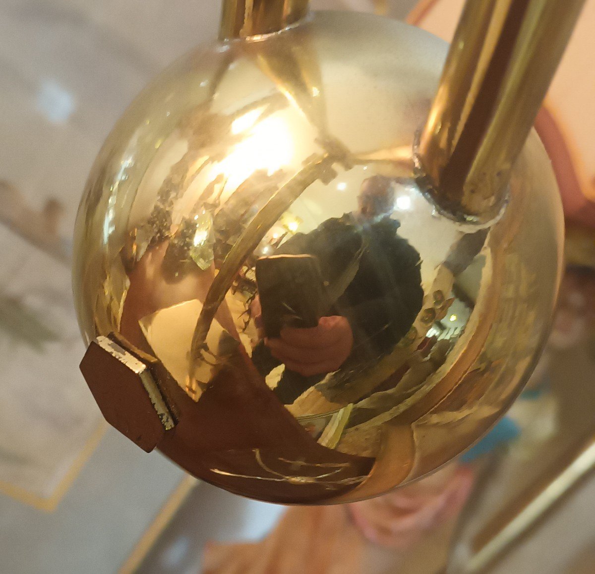 Belle Lampe De Bureau En Laiton Doré  Années 70-photo-2