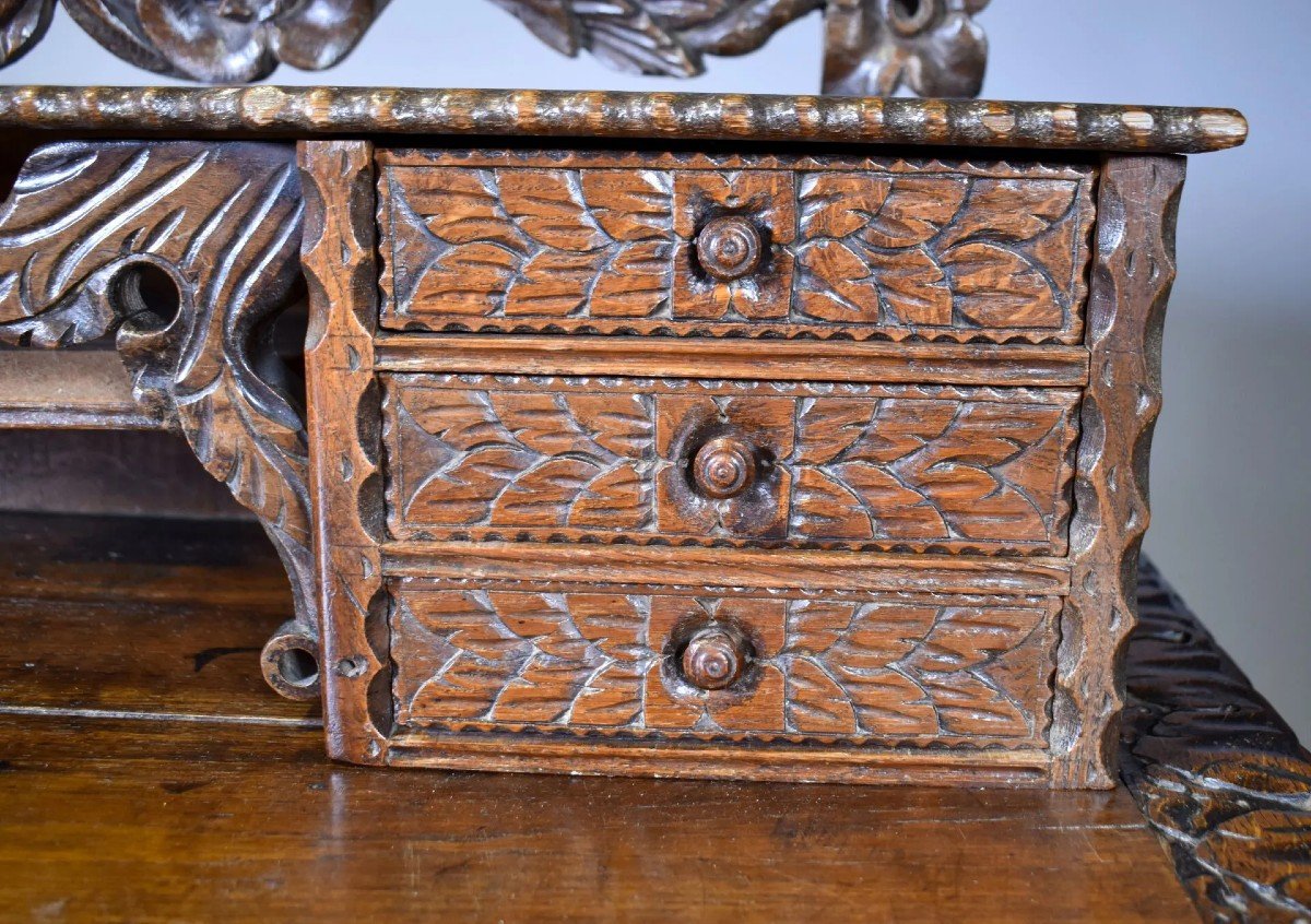 Très Rare Bureau Foret Noire Fin 19eme Siècle -photo-8