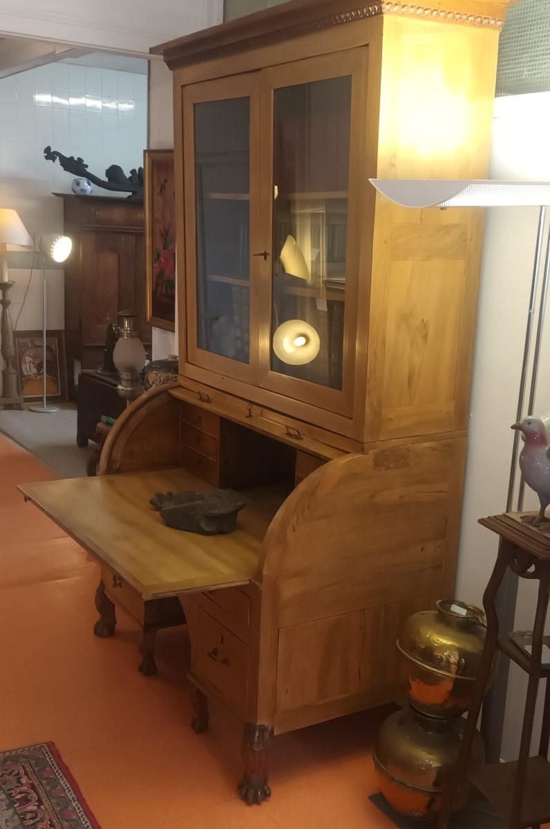 grand bureau à cylindre en ormeau d'époque directoire (début 19eme siècle) -photo-4