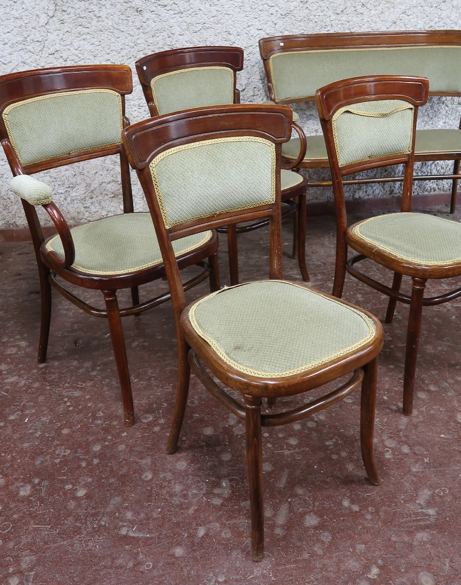 FISCHEL, Autriche, début XXe, salon en bois courbé-photo-2