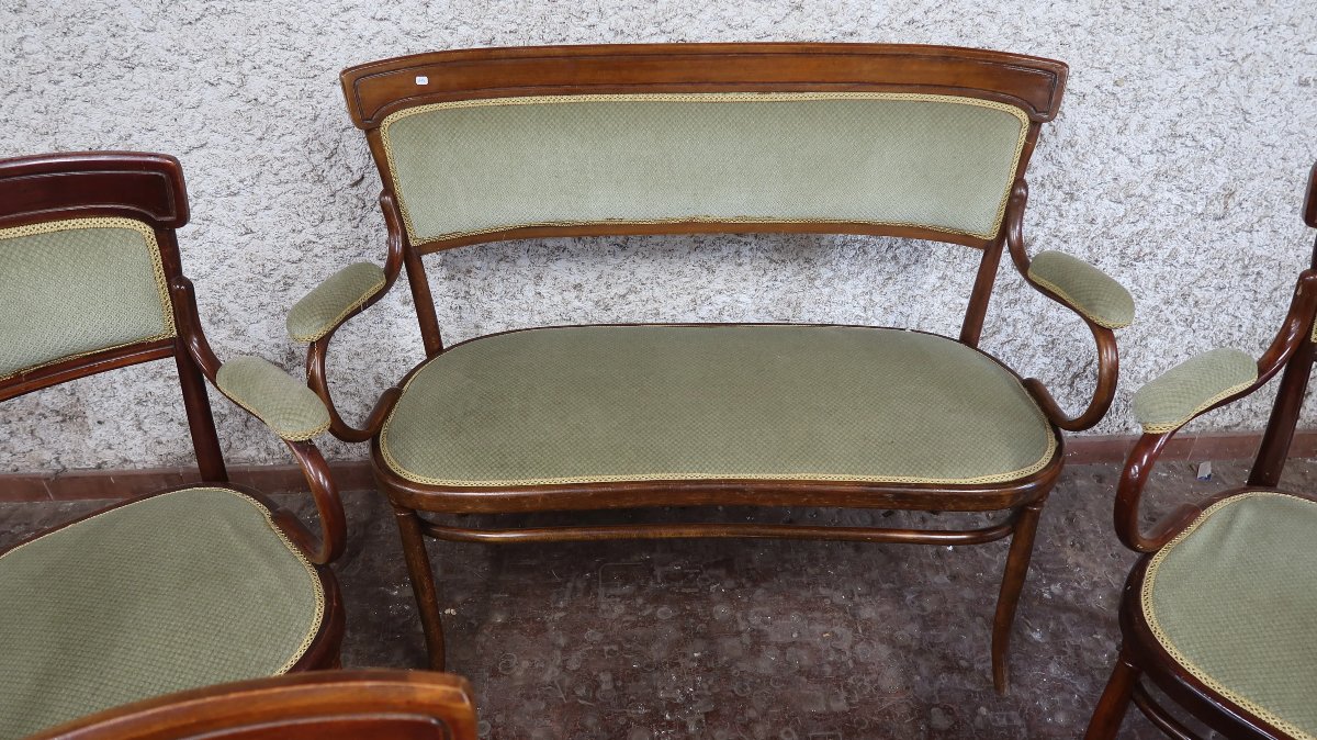FISCHEL, Autriche, début XXe, salon en bois courbé-photo-3