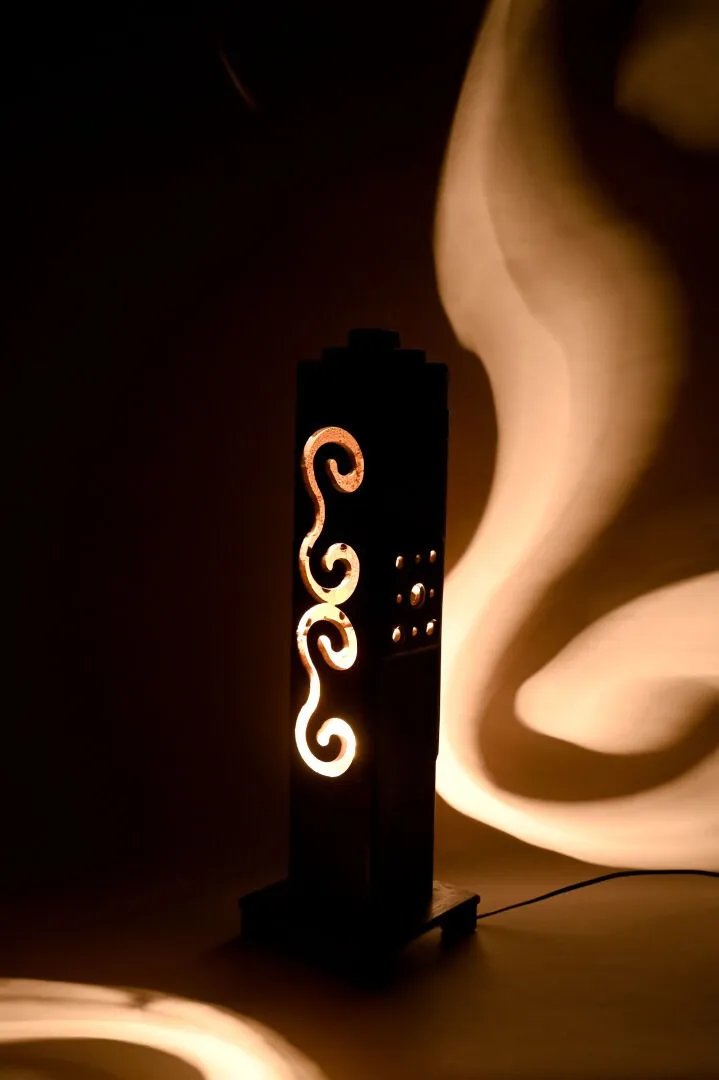 Amazing Cast Metal Skyscraper Table Lamp Created By A Journeyman Craftsman-photo-2