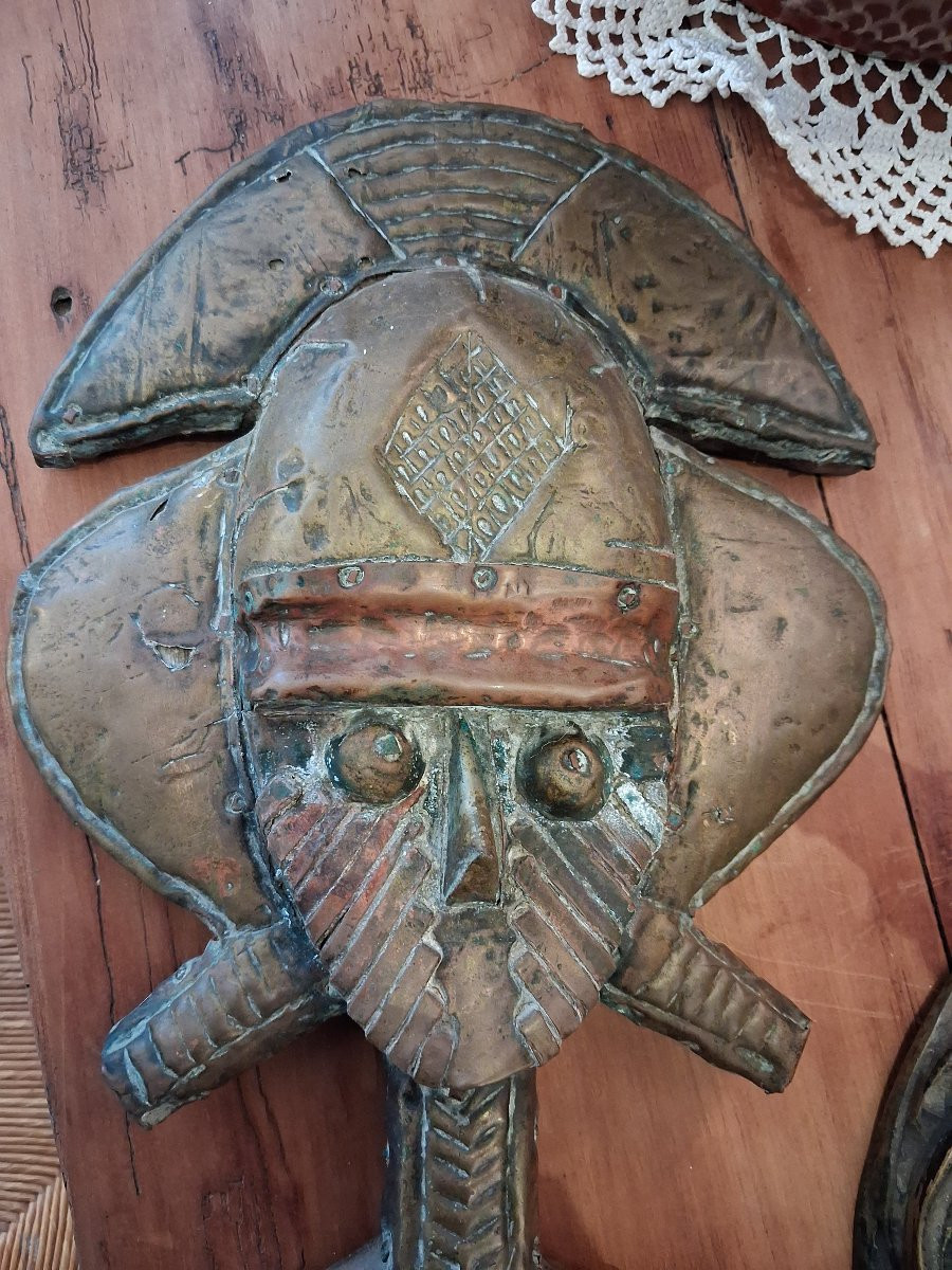 Kota Obamba, Gabon. Hardwood, Copper, Brass. Reliquary Guardian Figure "mbulu Ngulu"-photo-2