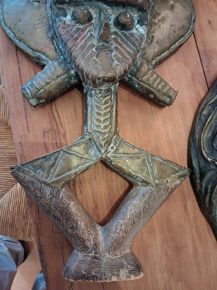 Kota Obamba, Gabon. Hardwood, Copper, Brass. Reliquary Guardian Figure "mbulu Ngulu"-photo-3