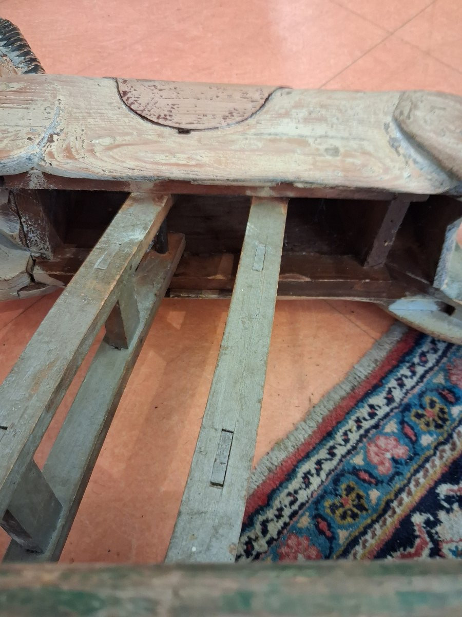 Ancien cheval à bascule en bois début xx eme siècle -photo-5