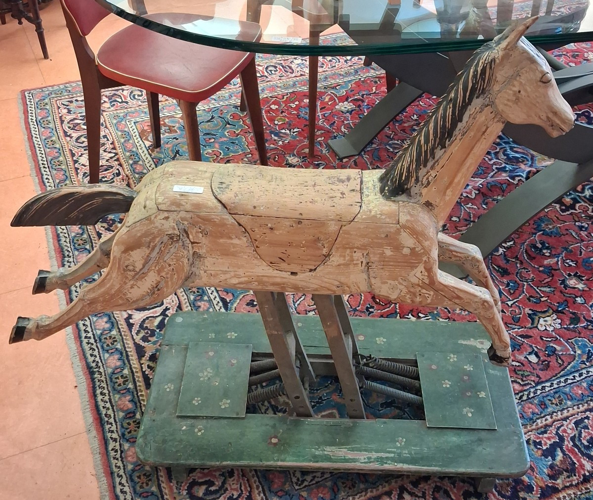 Ancien cheval à bascule en bois début xx eme siècle 