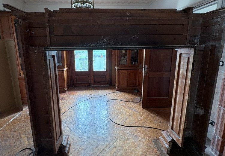 Grand et spectaculaire manteau de cheminée en ormeau -photo-1