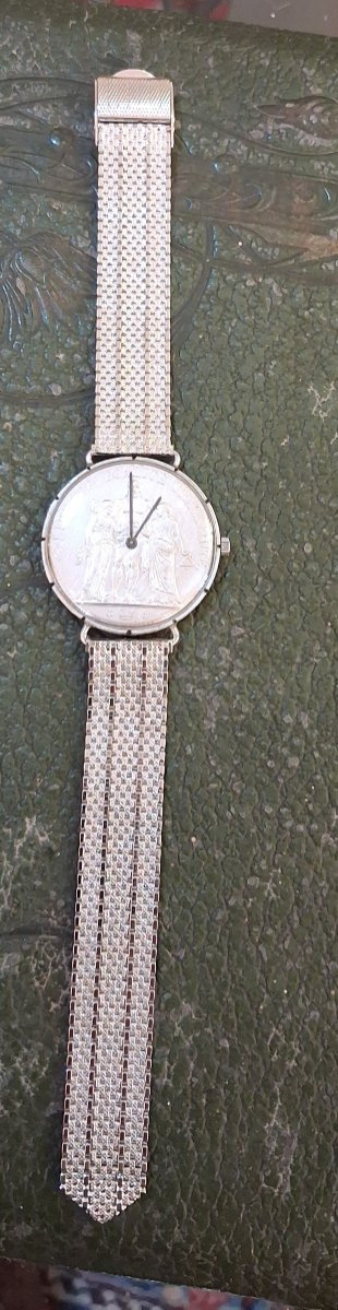 Montre faite dans une pièce de 10 francs Hercule en argent -photo-2