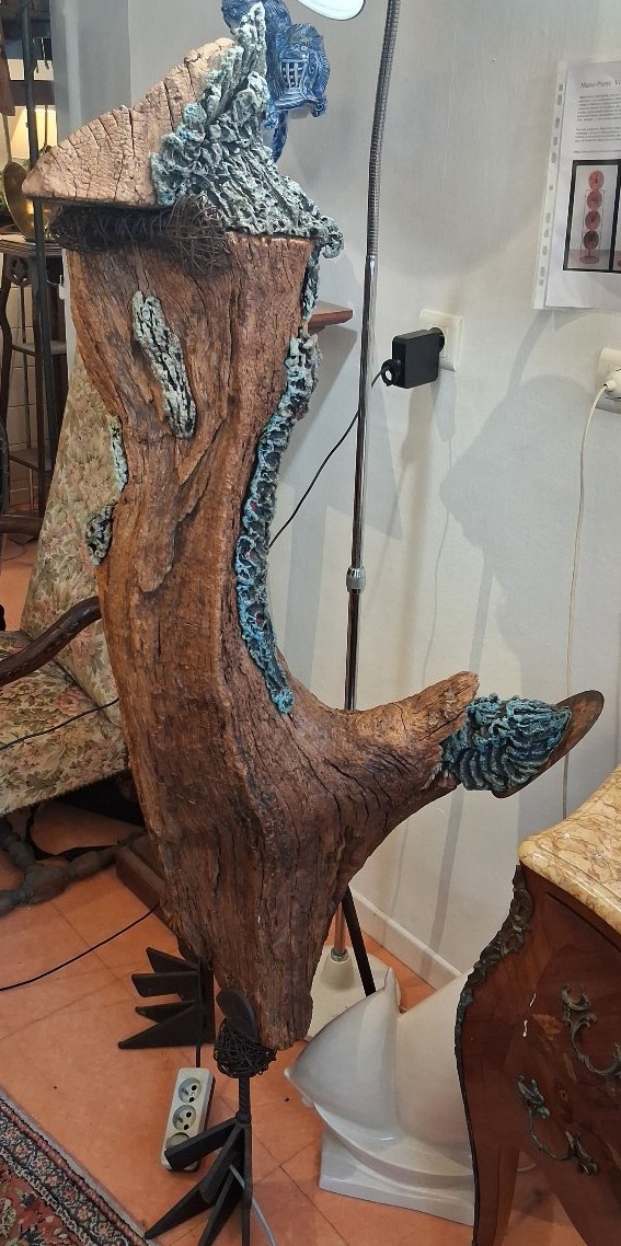 Grande sculpture oiseau en bois flotté de Marie pierre Vidal Saisset-photo-3