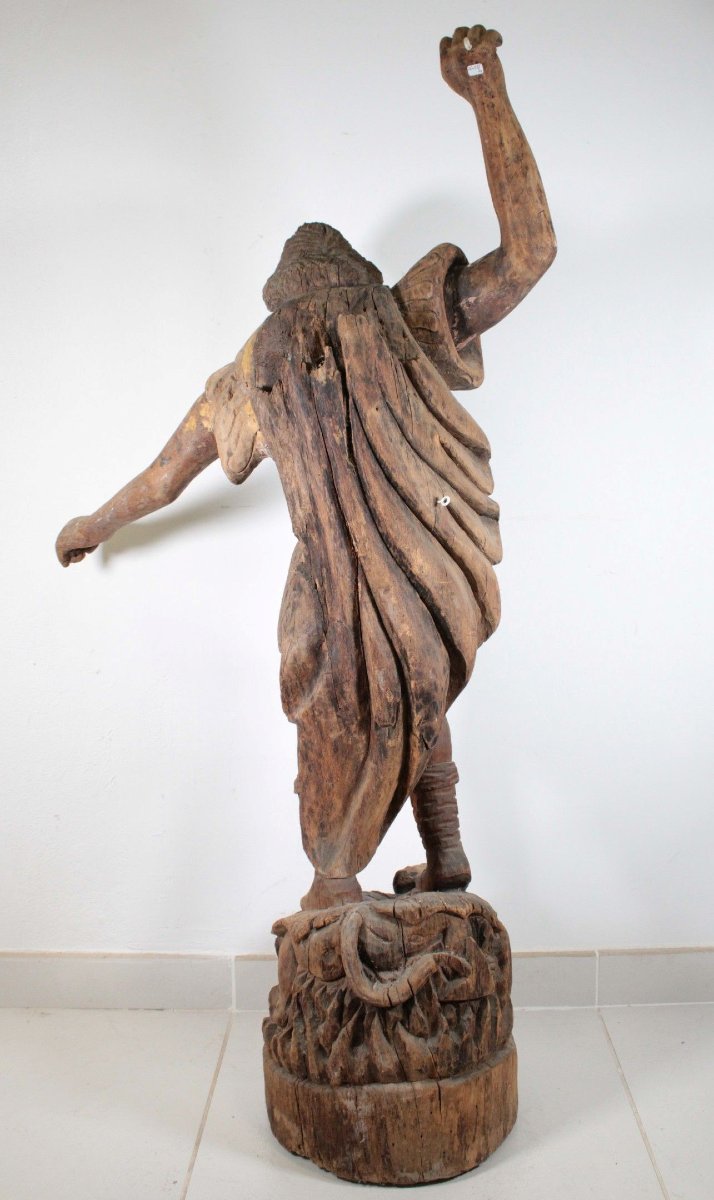 Large Statue Of Saint Michael The Archangel Slaying The Dragon, Philippines, 18th Century -photo-2