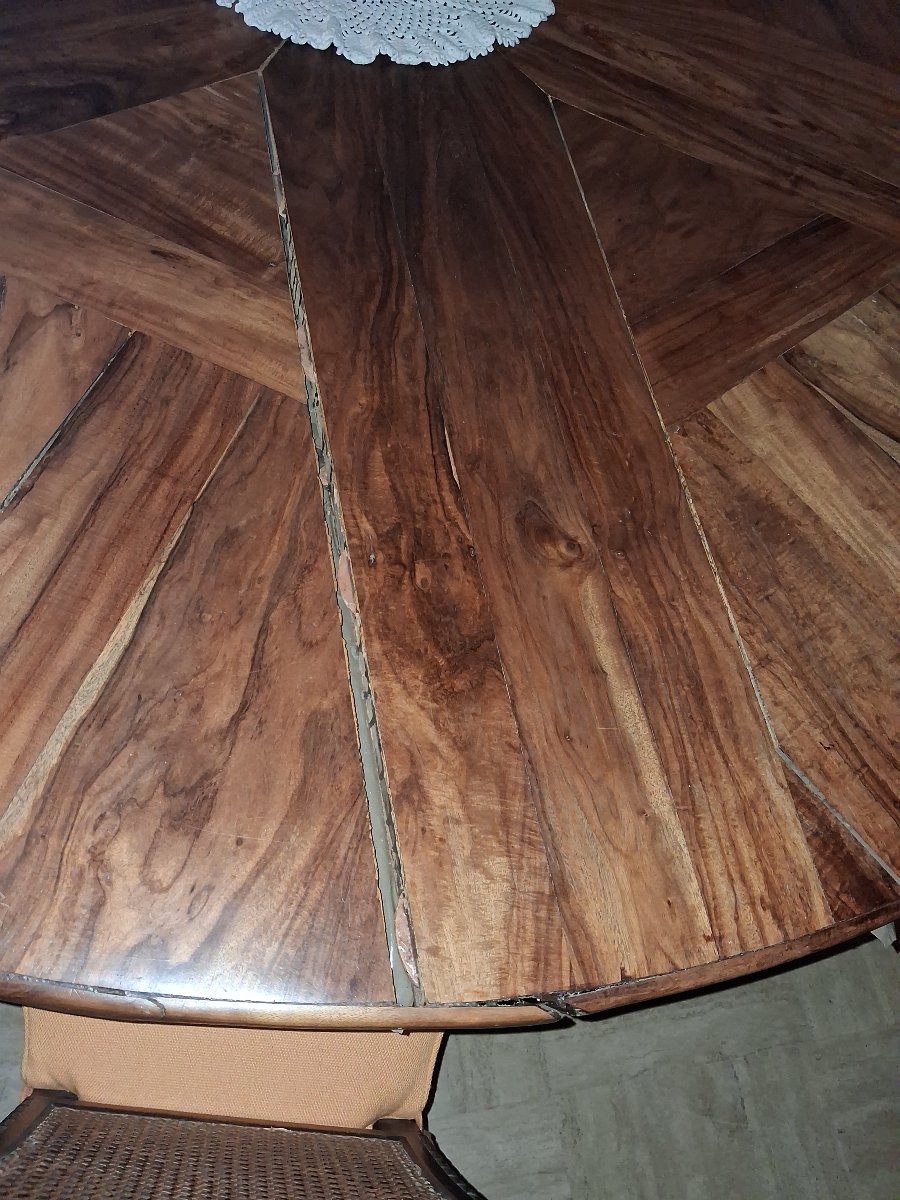 Very Large Round Table Made Of Tahitian Rosewood-photo-3