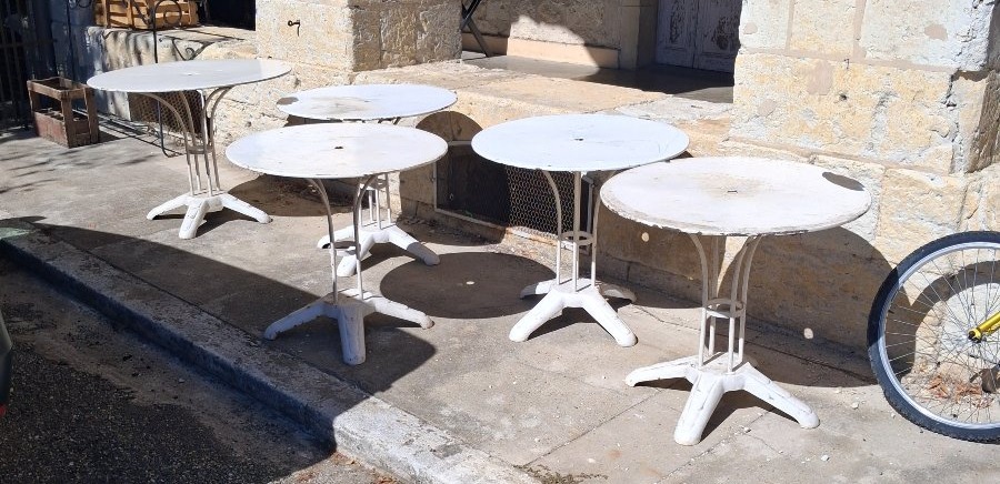Set Of 6 Art Deco Bistro Tables-photo-4