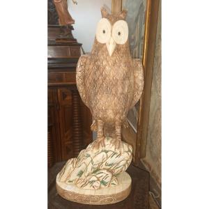 China Bone Plate Owl Statue