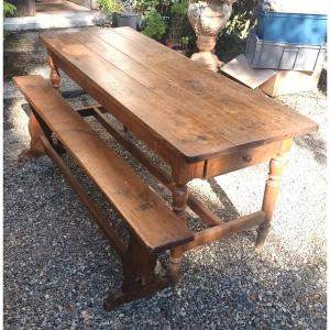 Farm Table With Its Bench