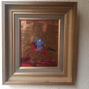 Michel Zeller Lacquer Fixed Under Glass And 22 Carat Gold Leaf