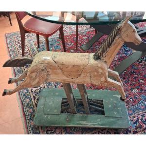 Antique Wooden Rocking Horse Early XX Th Century