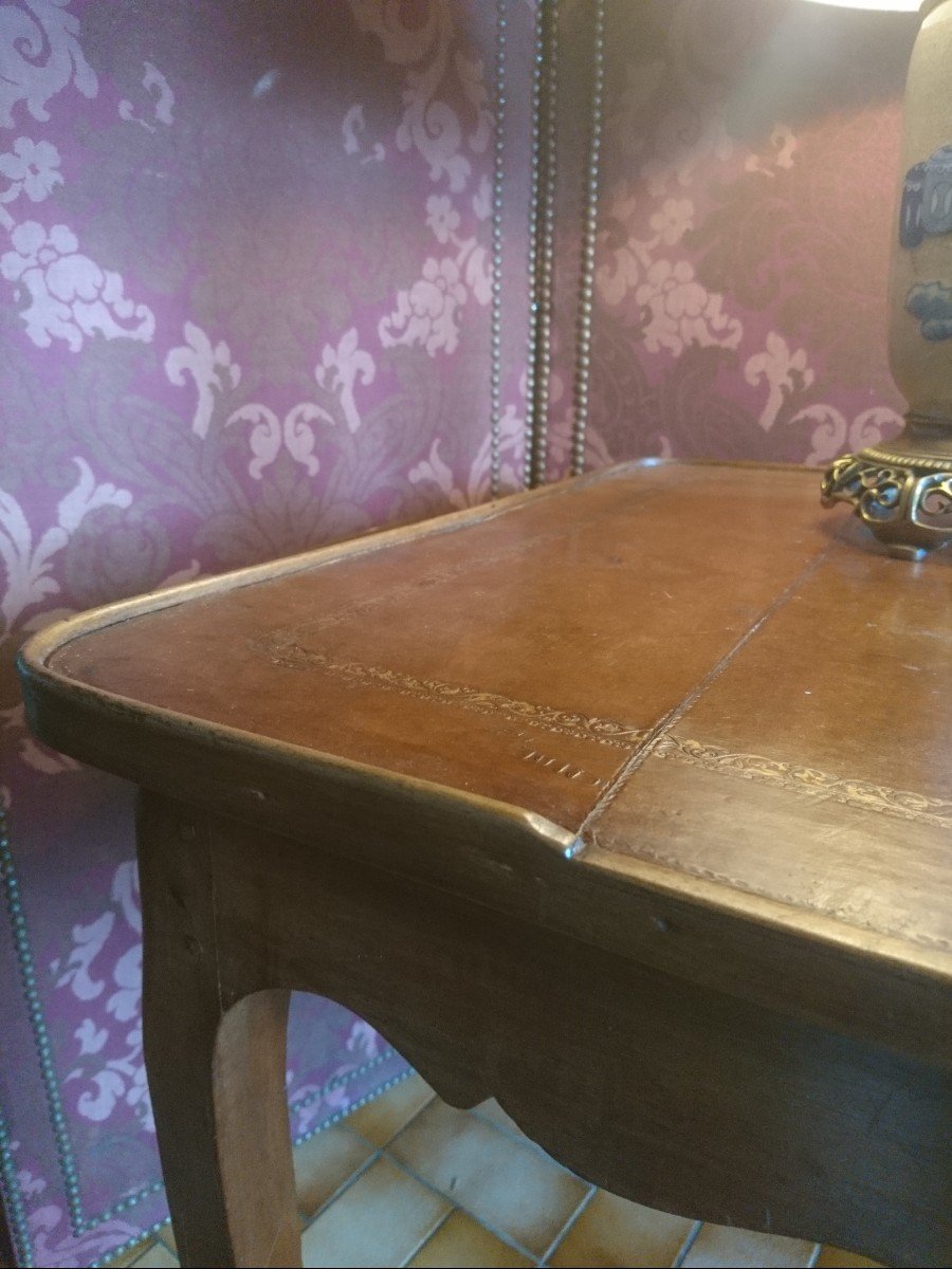 Bureau ou table à écrire 3 tiroirs Louis XV dessus cuir-photo-7