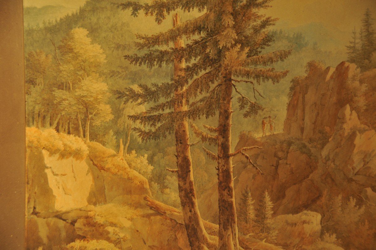 Brune Christian1793-1849. Paysage De Montagne-photo-3