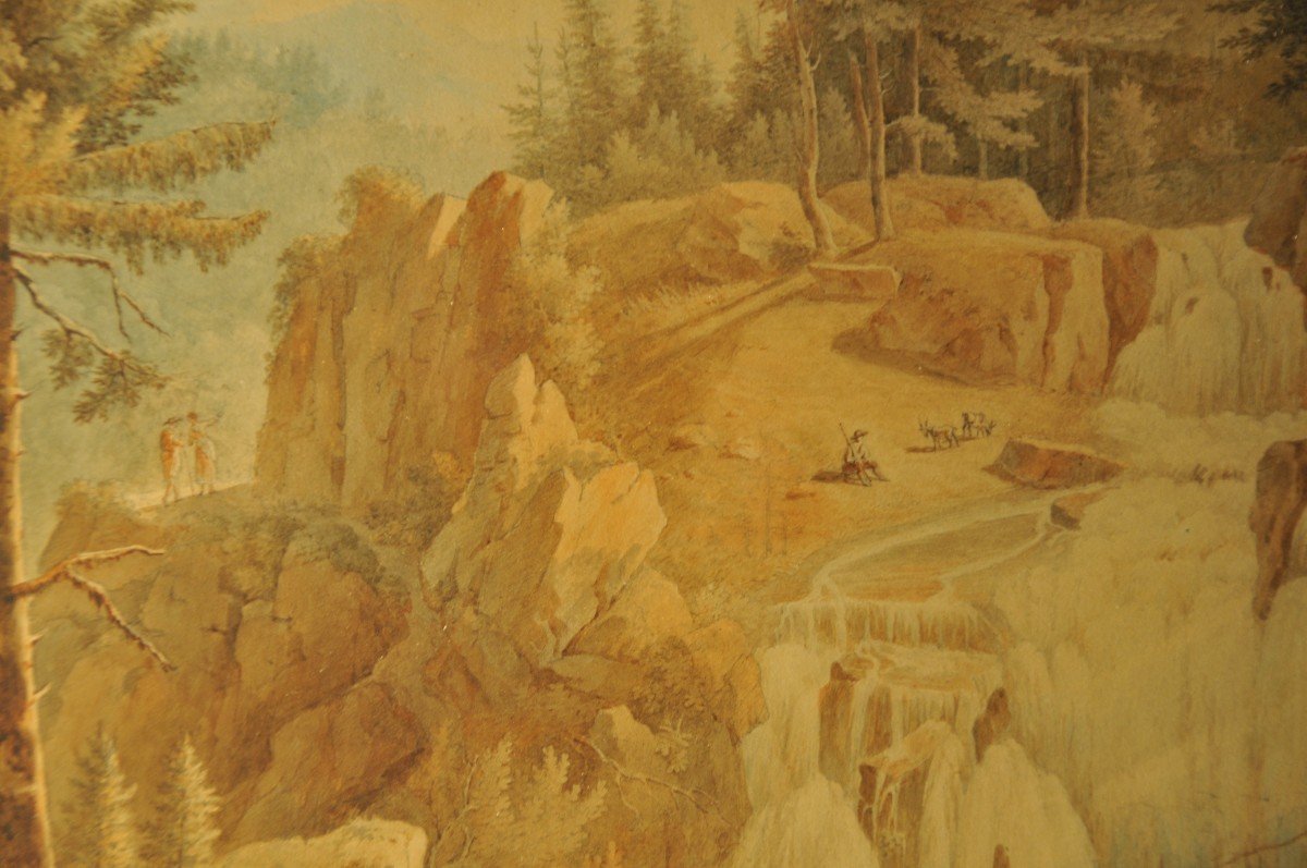 Brune Christian1793-1849. Paysage De Montagne-photo-2