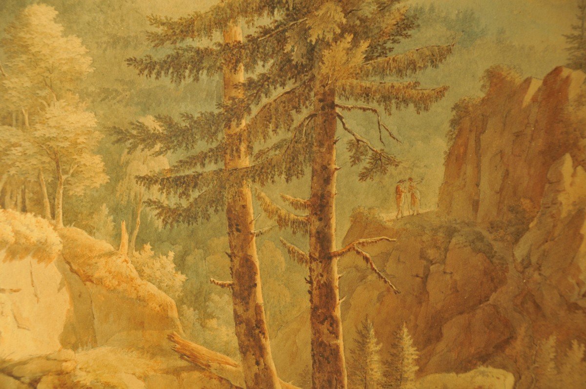 Brune Christian1793-1849. Paysage De Montagne-photo-3