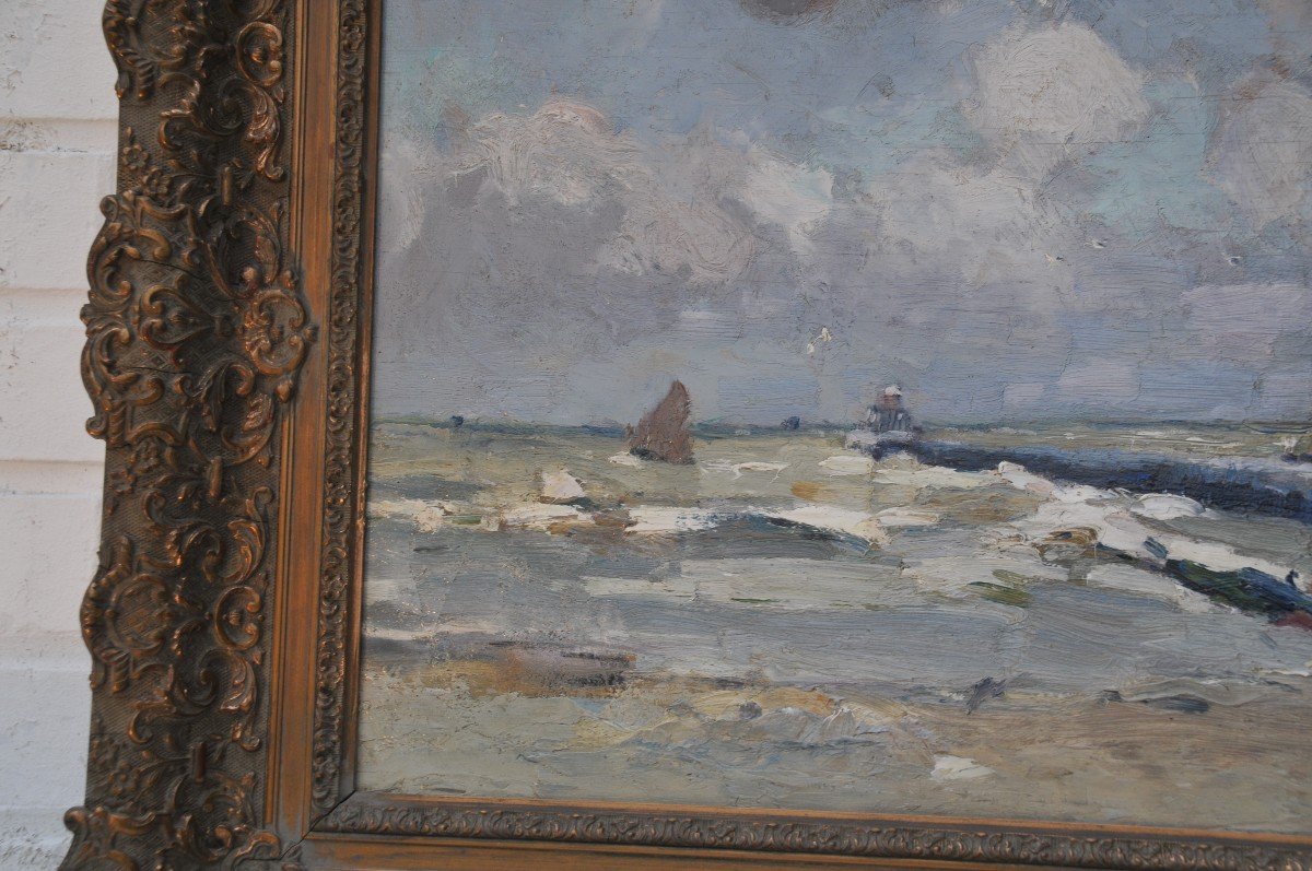 La Rade De Nieuport, Signé Adolphe Keller  (1880-1968)-photo-4