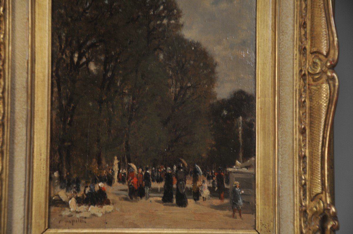 "victor Eugène Papeleu (1810-1880) Elegant In The Park  -photo-2
