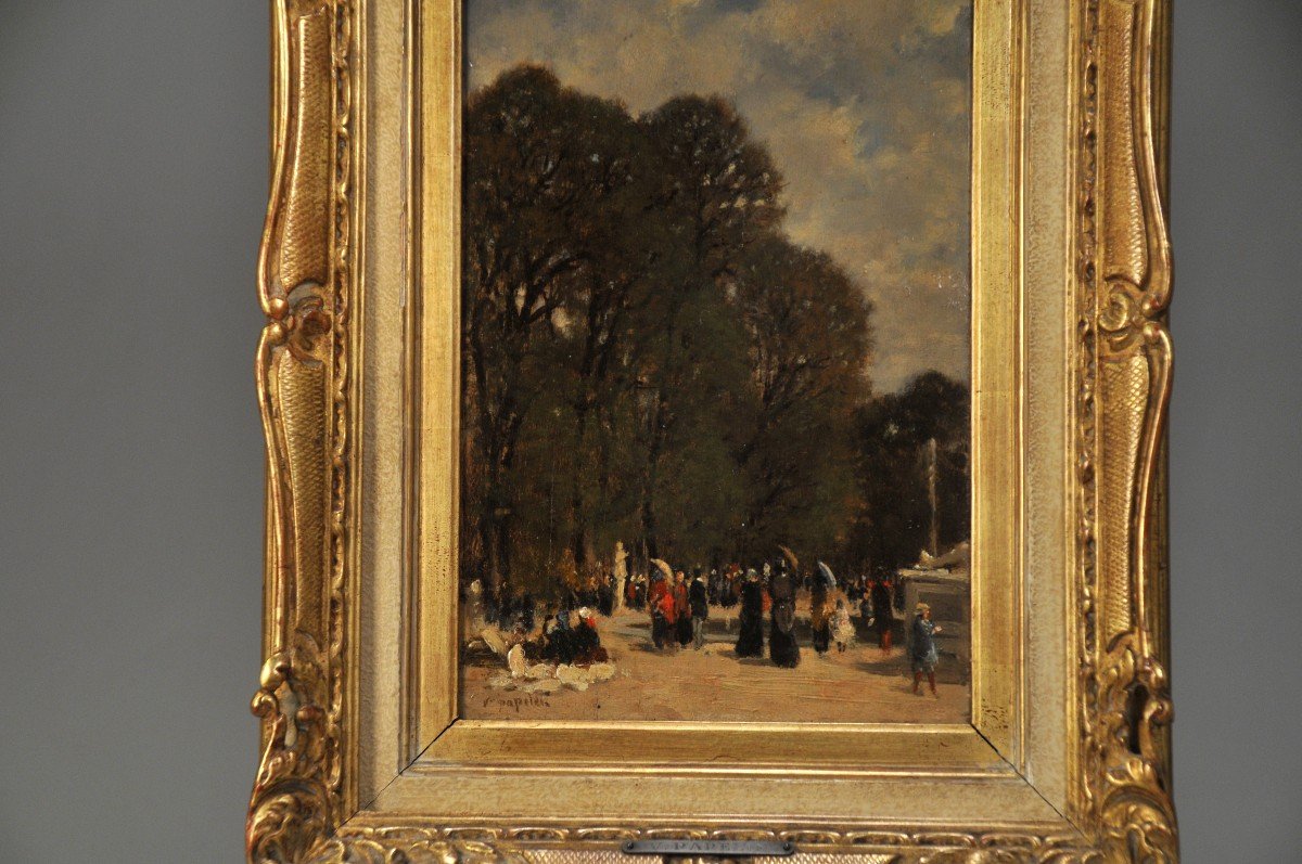 "victor Eugène Papeleu (1810-1880) Elegant In The Park  -photo-1