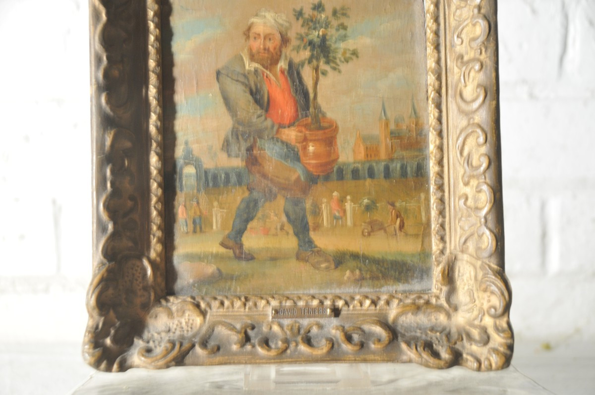 Flemish School In The Style Of David Teniers, Two Panels Representing Spring And Winter-photo-4