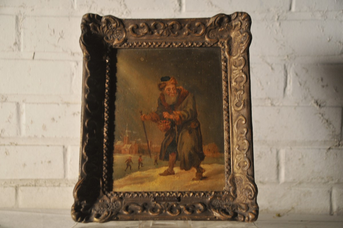 Flemish School In The Style Of David Teniers, Two Panels Representing Spring And Winter-photo-1