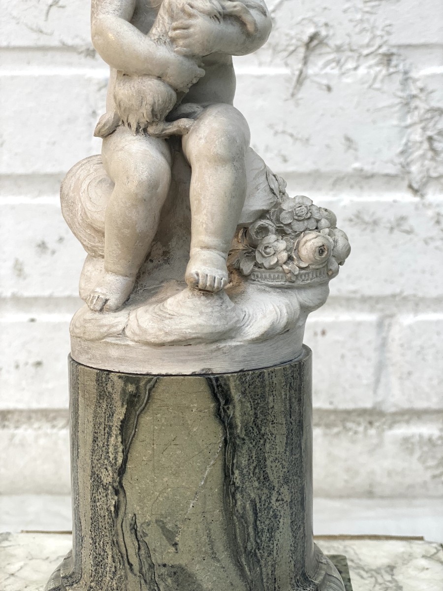 Fillette au Chien,signé Etienne Falconet date 1763-photo-1