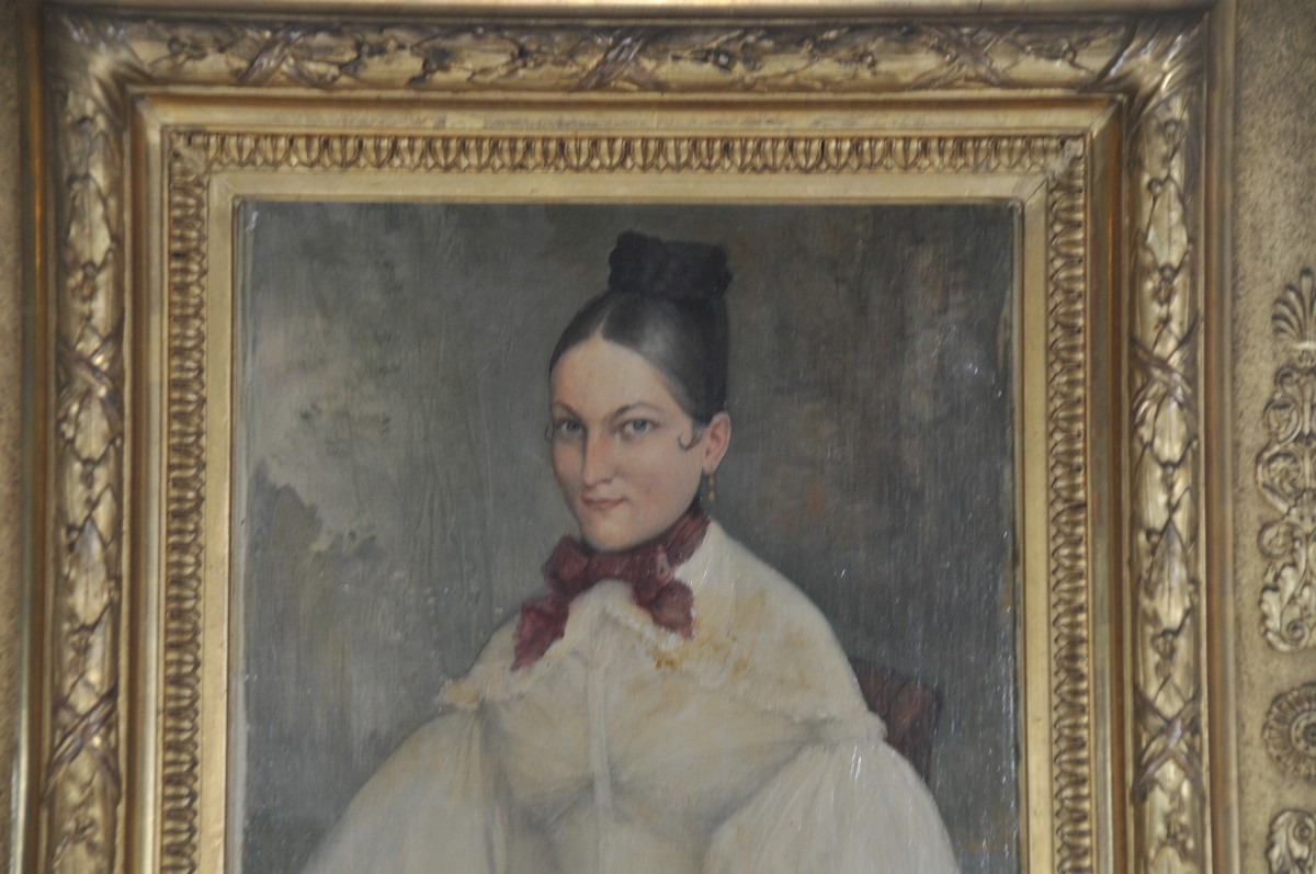 Portrait de Madame Maire, École française  début 19’siècle-photo-2