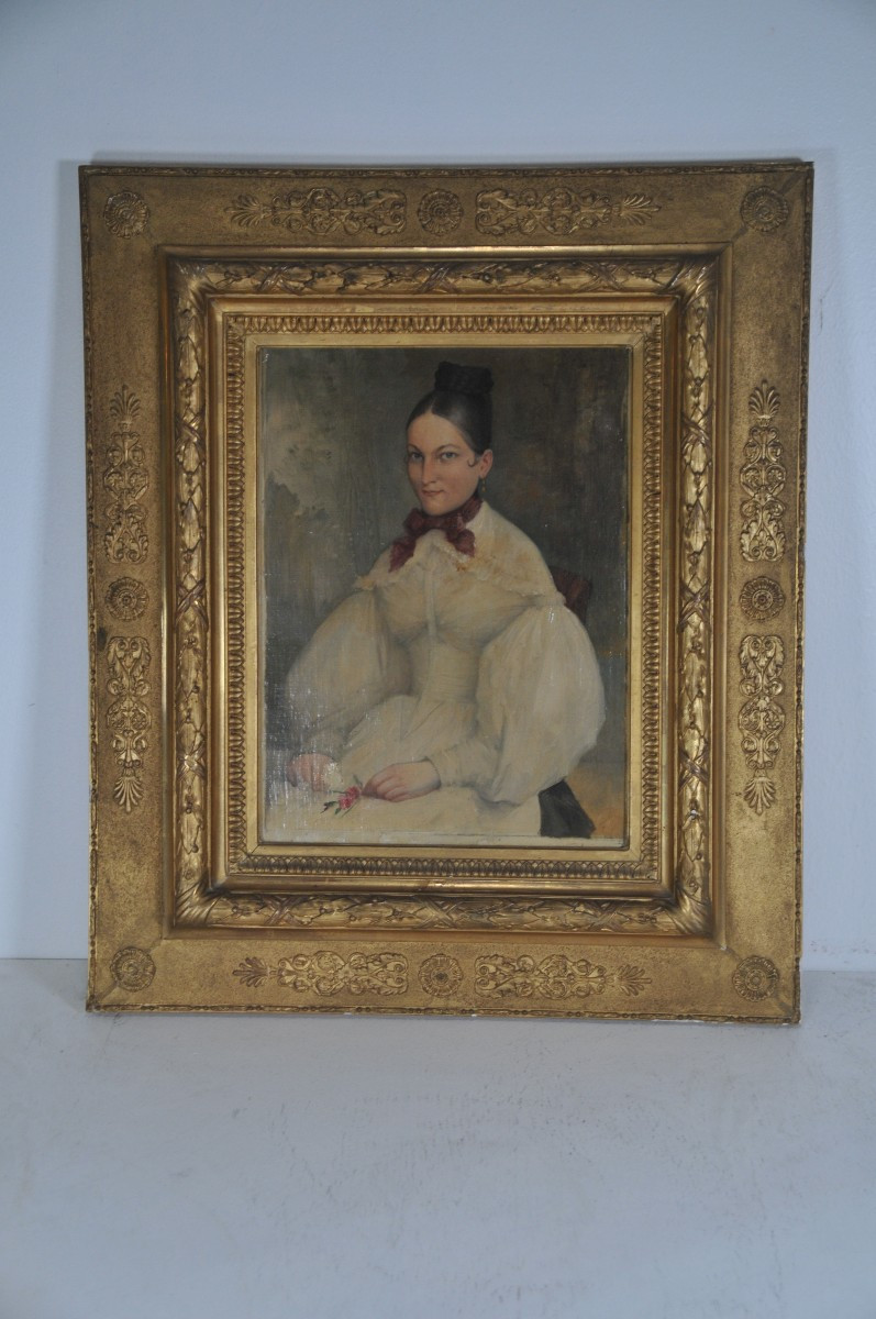 Portrait de Madame Maire, École française  début 19’siècle-photo-3