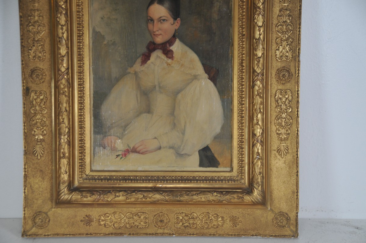 Portrait de Madame Maire, École française  début 19’siècle-photo-4