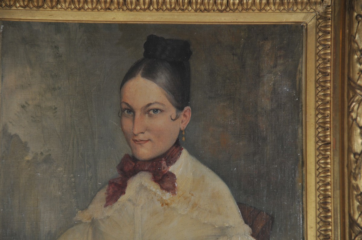 Portrait de Madame Maire, École française  début 19’siècle-photo-1