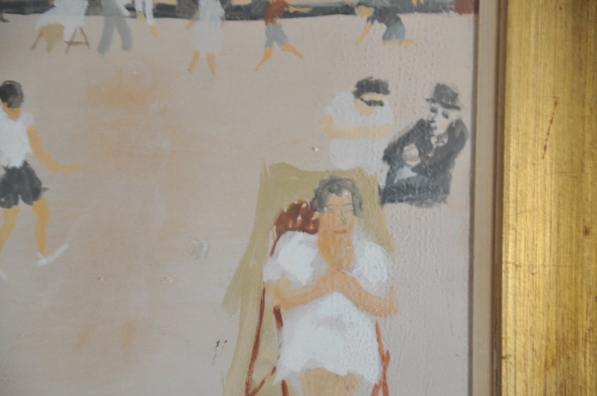 Gaston Bertrand 1910-1994 Scène de plage -photo-1