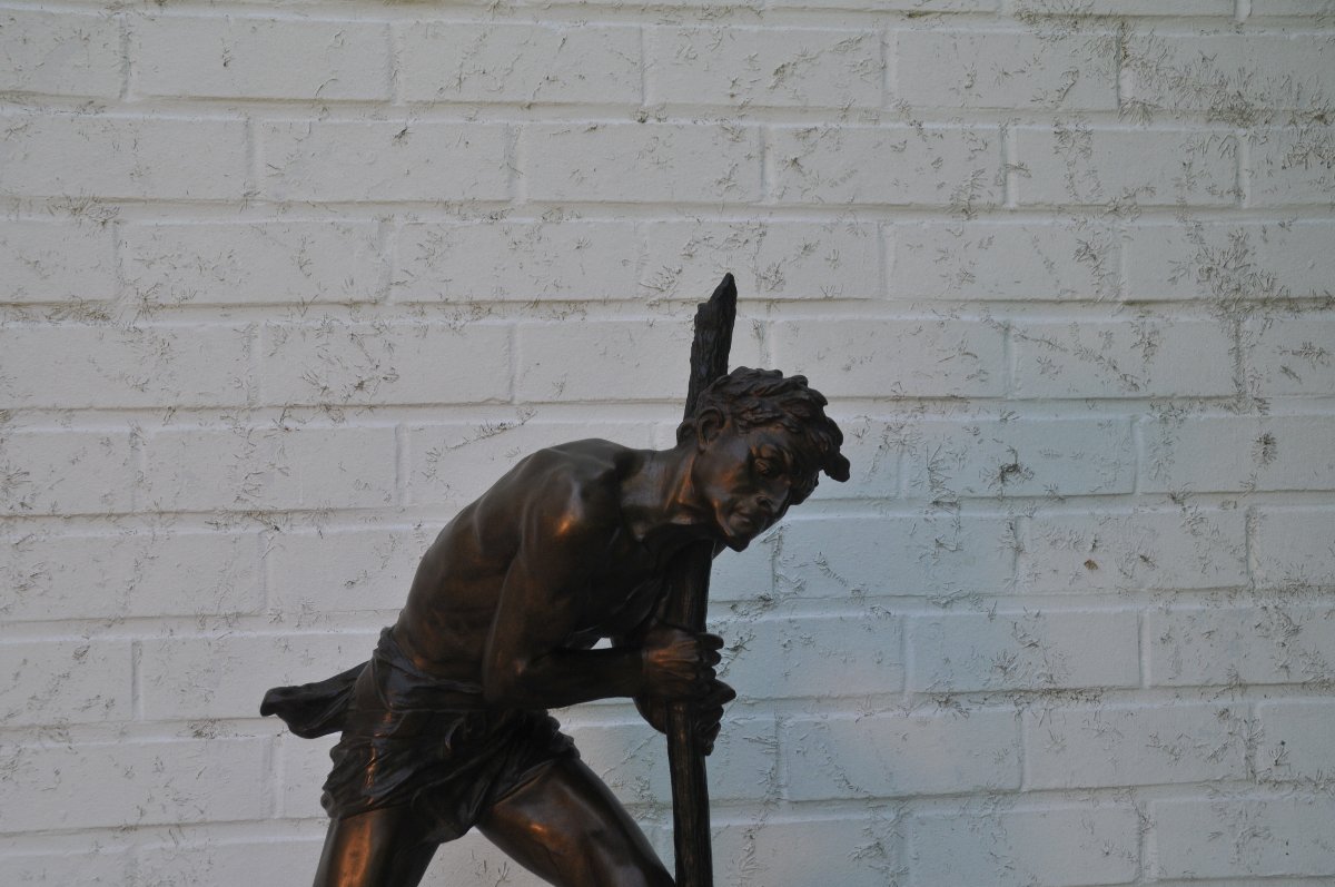"the Stonemason At Work" By édouard Drouot (1859–1945), Bearing A Foundry Mark -photo-2