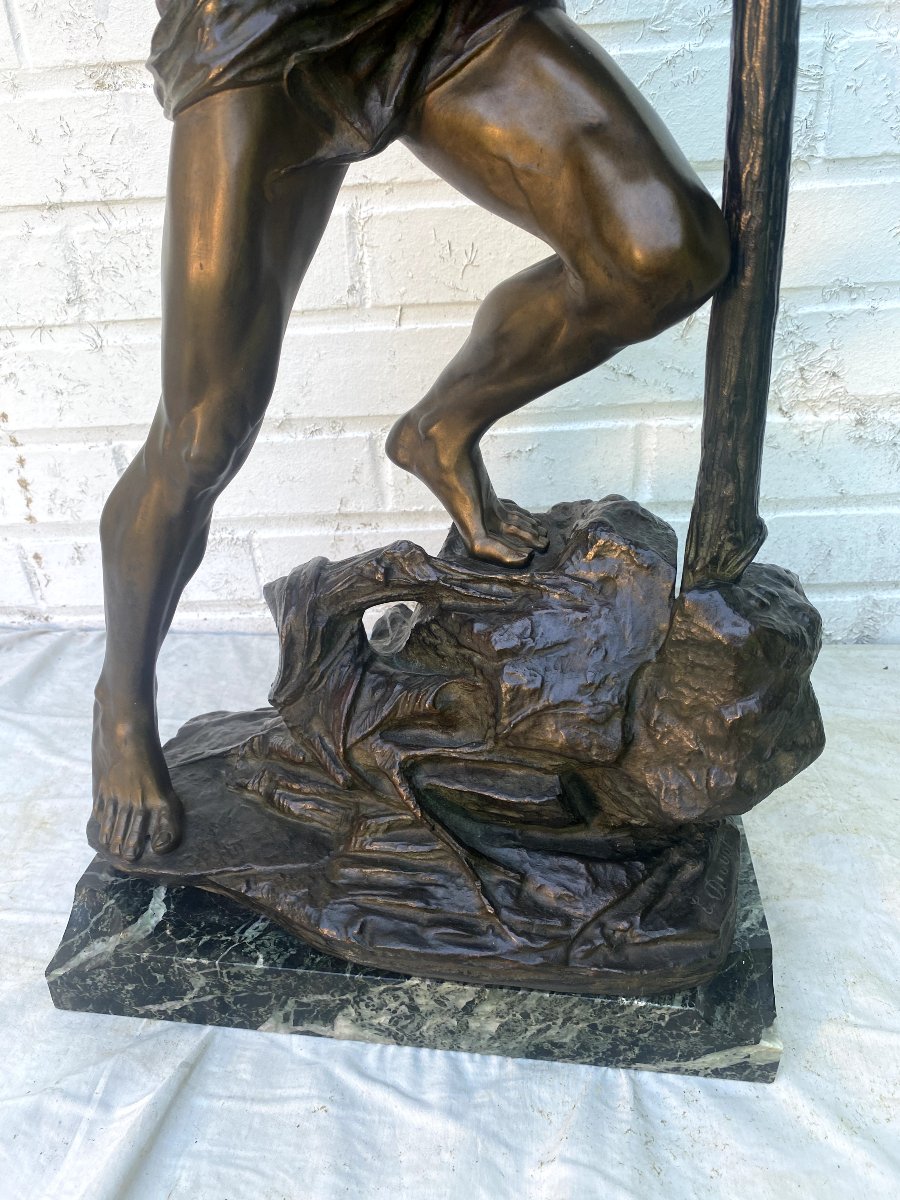 "the Stonemason At Work" By édouard Drouot (1859–1945), Bearing A Foundry Mark -photo-3
